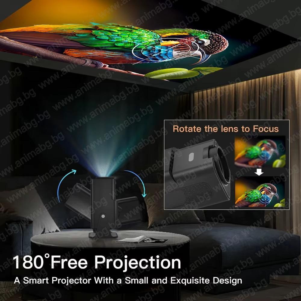 Мини смарт android 12 мултимедиен LED проектор